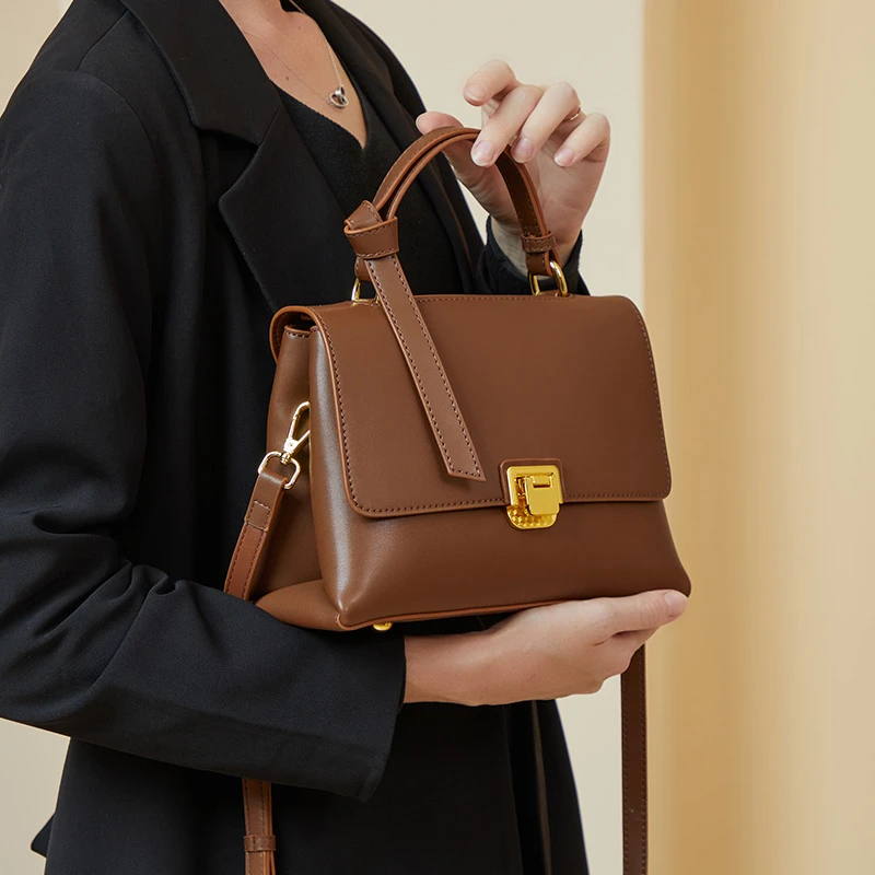 

Toptrends Cowhide Genuine Leather Small Shoulder Corssbody Bags With Short Handle For Women 2024 Trend Designer Ladies Handbags