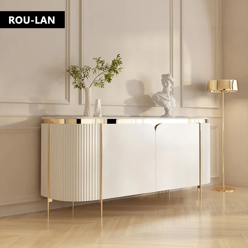 Modern Simple Marble Dining Side Table Entrance Cabinet Living Room Entrance Partition Decorative Cabinet Entry Storage Cabinet