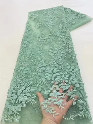 本物のアフリカのレース生地,ブティック,豪華な3Dフラワー,ビーズチューブ,刺繍メッシュ,hxz5522,新しいコレクション2023