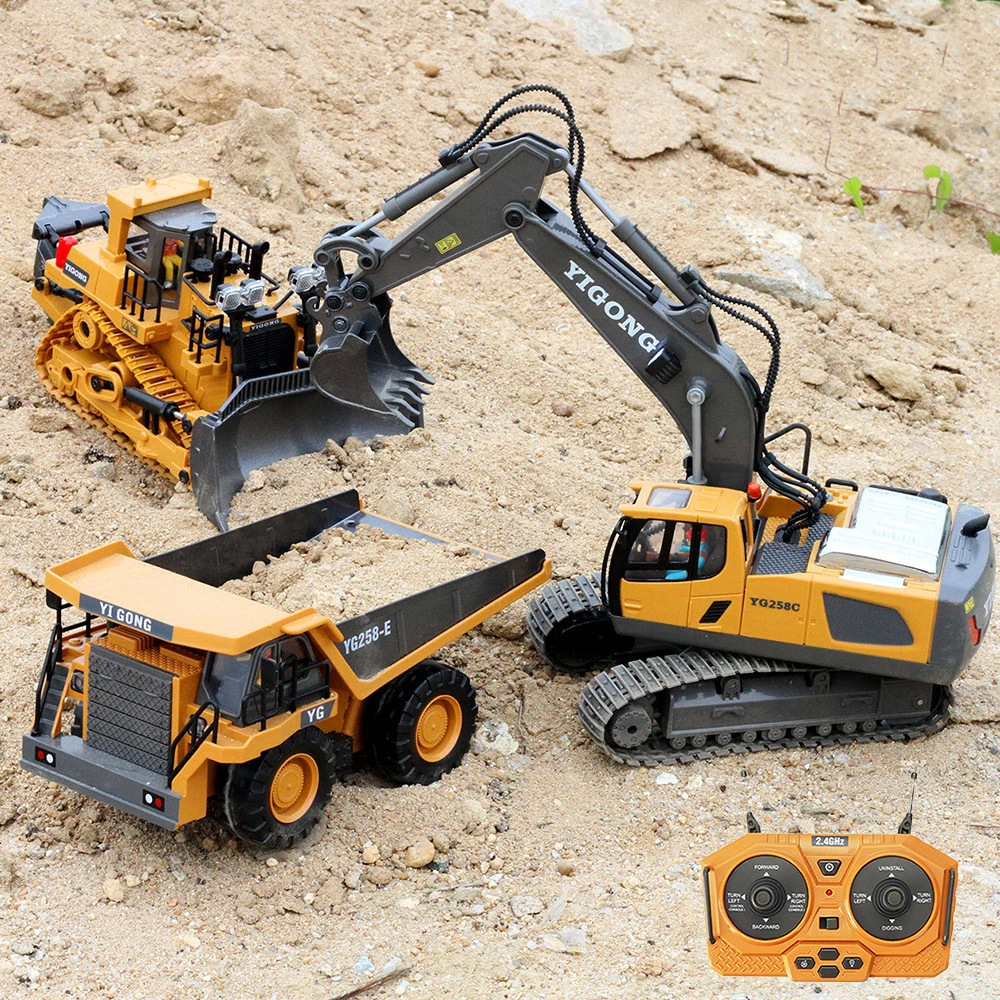 1:20 RC Excavator 2.4G Remote Control Bulldozer Dump Truck Engineering Vehicle RC Car Toys For Children Boys Birthday Gifts