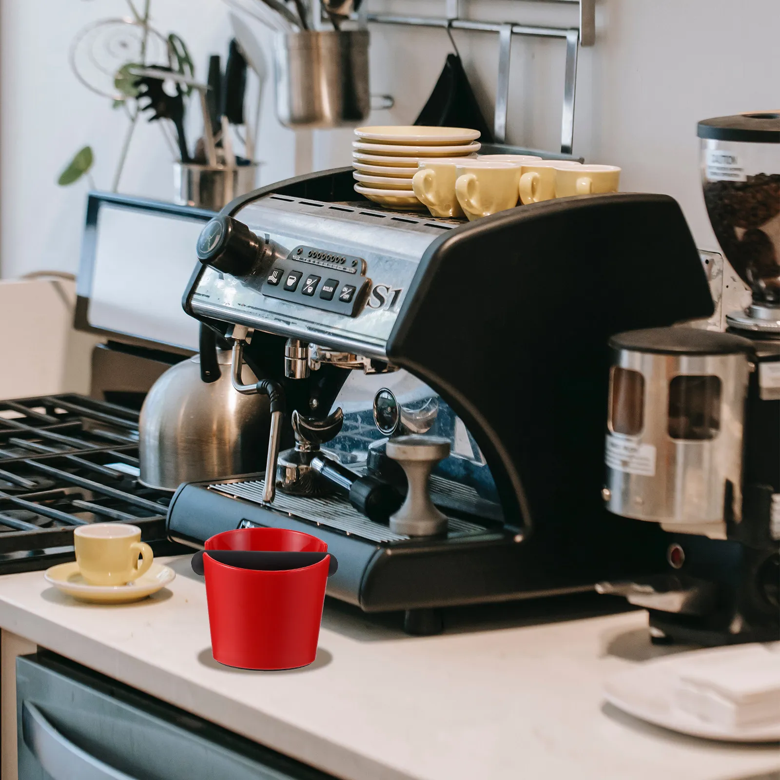 

1Pcs Ergonomic Coffee Knock Box Removable Knock Bar Non Slip Base Fine Craftsmanship Coffee Grounds Box for Use