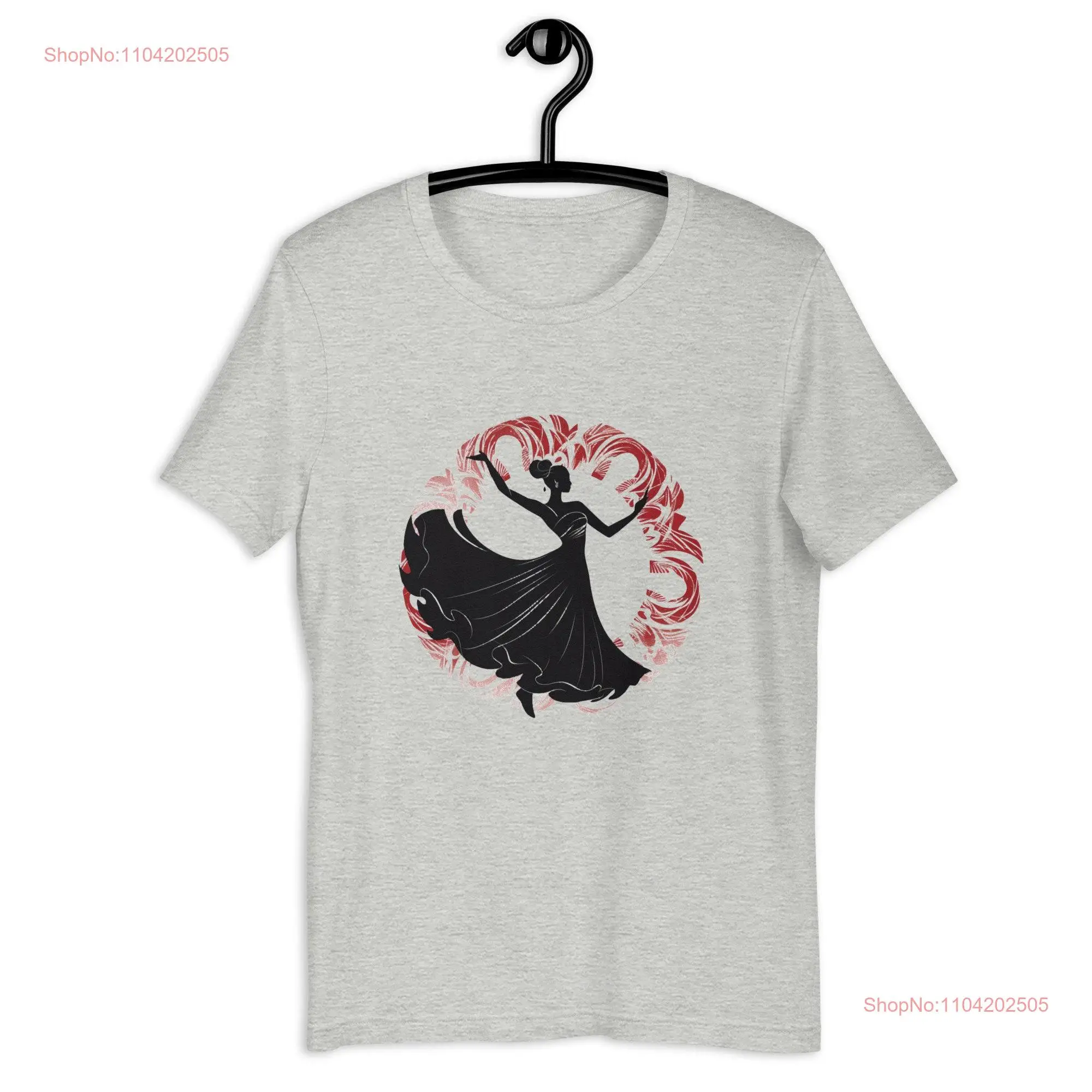 Dance into Elegance Flamenco Dancer T Shirt for a Touch of Spanish Passion long or short sleeves