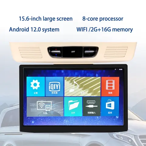 벤츠 V260 V260L V 클래스용 1920x1080 루프 스크린 천장 모니터, 안드로이드 12 멀티미디어 비디오 플레이어, 미러 링크 리모컨