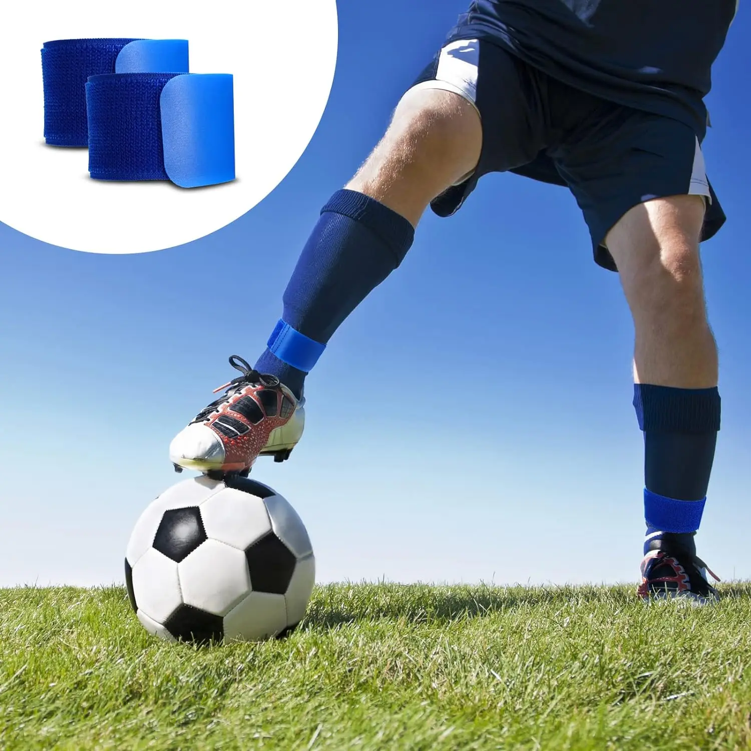 

Футбольные ремни для голени, эластичные ленты для ног, оборудование для игроков для детей, Молодежный мяч для ногами, бег, Велоспорт