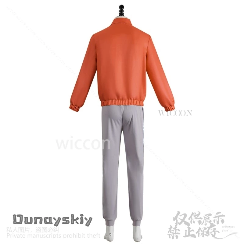 أزياء أنيمي دان دا دان جين إنجوجي رجل وسيم تأثيري سترة برتقالية معطف السراويل الرياضة موحدة الباروكات لفتاة دندادان موحدة
