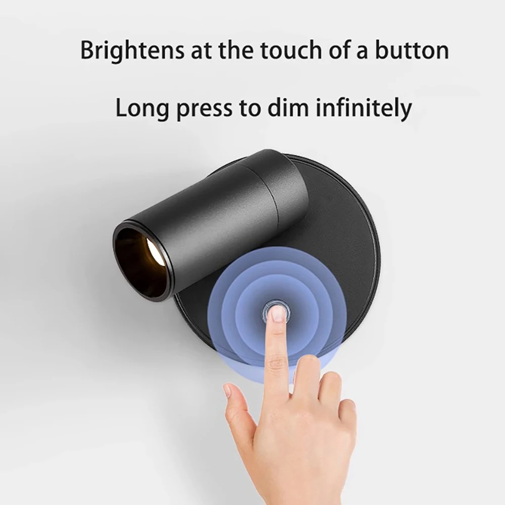 LED light magnetic type-C rechargeable wall light spotlight wireless no wiring no punch reading light bedroom bedside light
