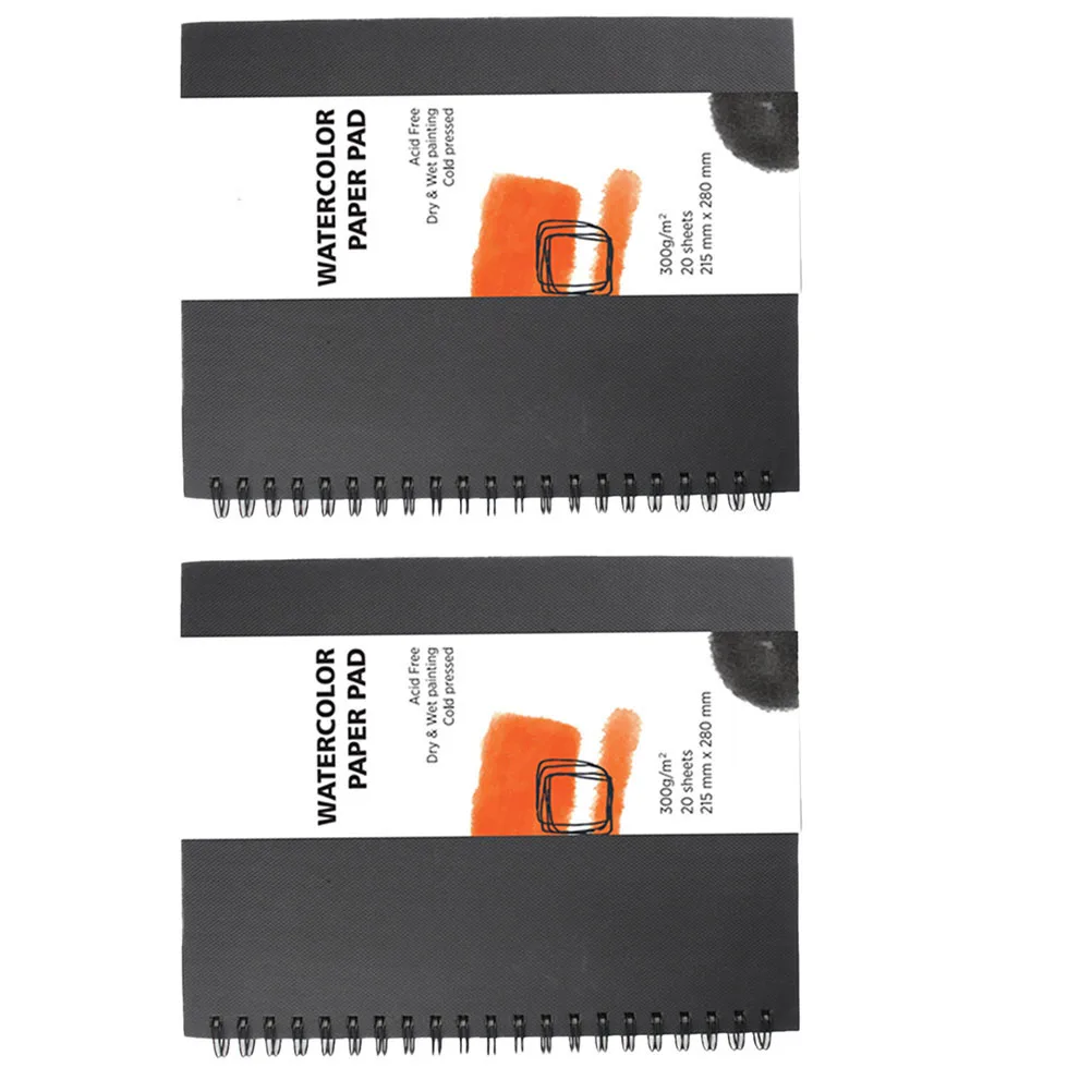 

2 Pcs Watercolor Book Removable Pages Professional Paper Graffiti Space Saving Paint Pad Vibrant Artwork