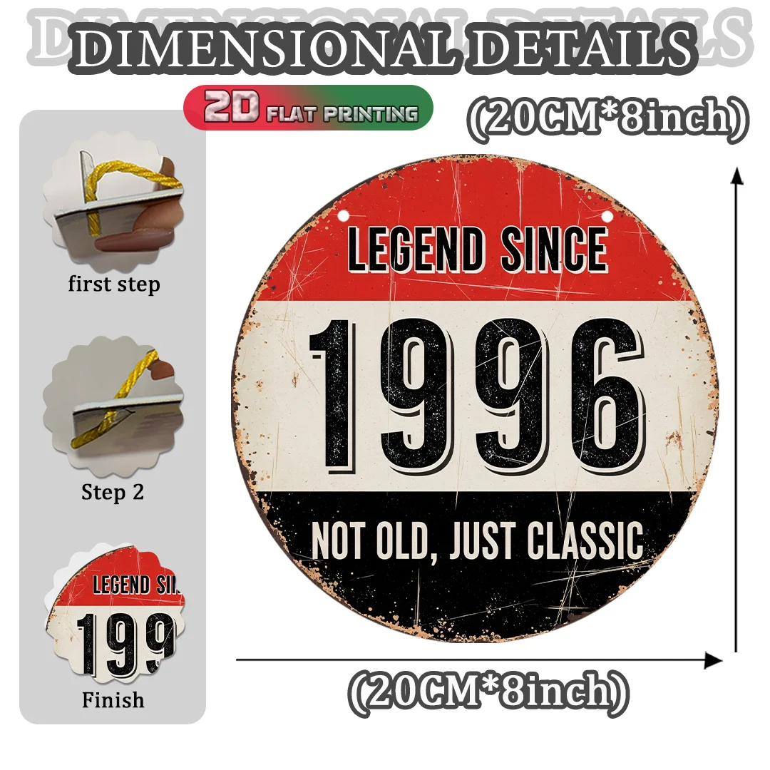 2D Flat, 1pc 1996 Vintage Aluminum Sign - 8