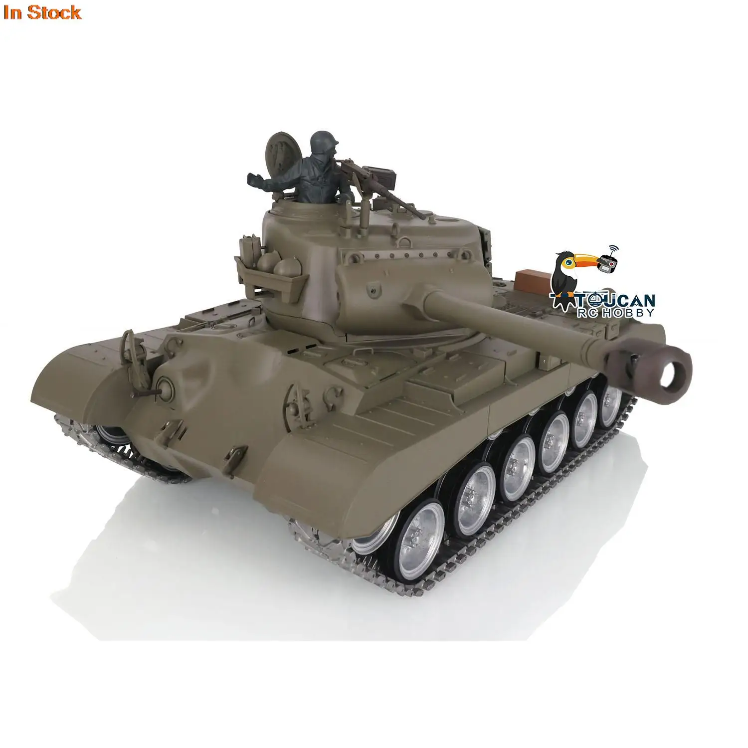HENG LONG 1/16 7.0 FPV caméra personnalisée M26 Pershing peint vert RTR RC réservoir 3838 roue de piste en métal renvois soldat TH17310