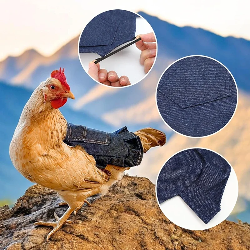 3PCS Chicken Overalls Saddles Hen Jacket Apron, for Duck GeeseJAS