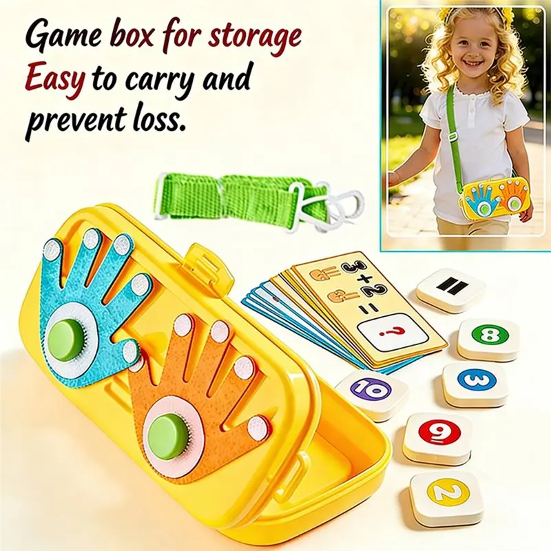 ABJA-Learning Game Educational Toy For Kids 3-6 Years Montessori Math Toy Addition Subtraction Arithmetic Finger Counting