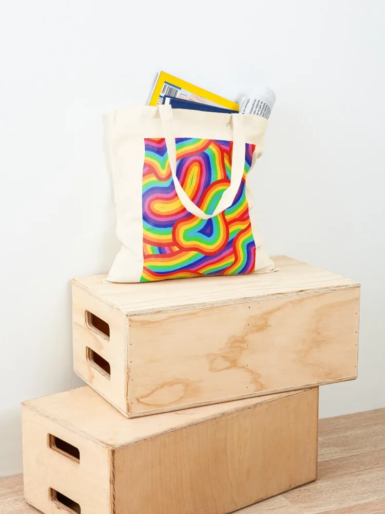 rainbow Tote Bag Woman shopper bag bags for women custom bags hand bag ladies