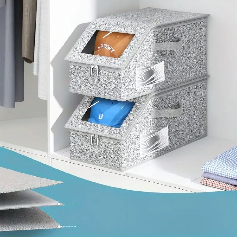 Large Capacity Baseball Hat Organizer Box Dustproof Foldable Storage Case Holder For Closet Wardrobe Organization