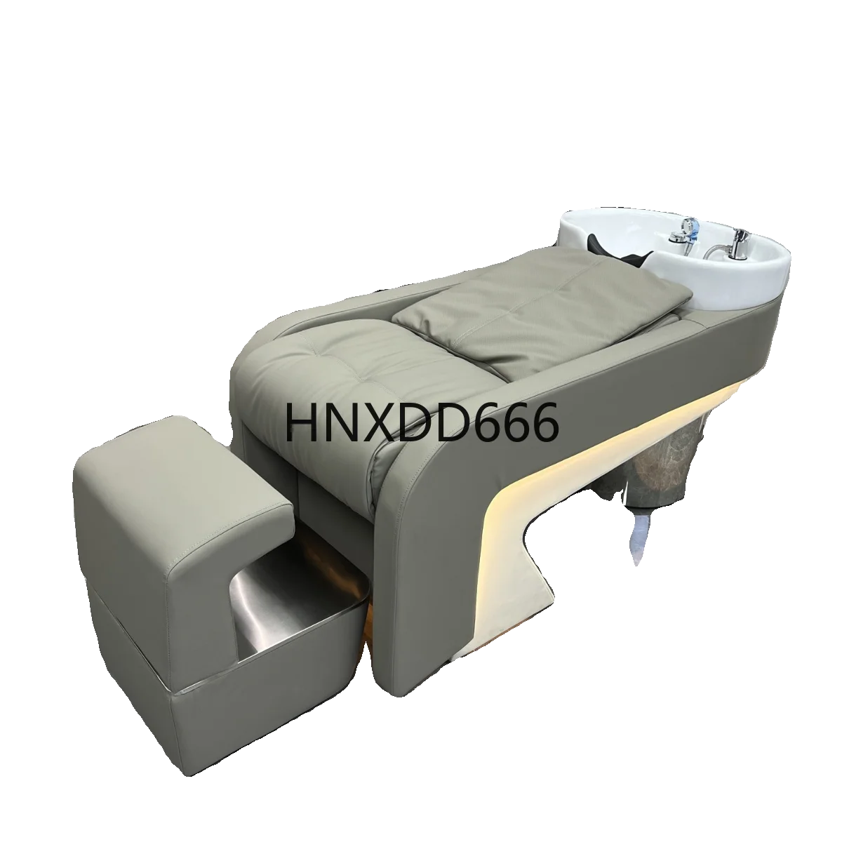 

Hairdresser shampoo bed hair salon special semi-lying flush bed with light