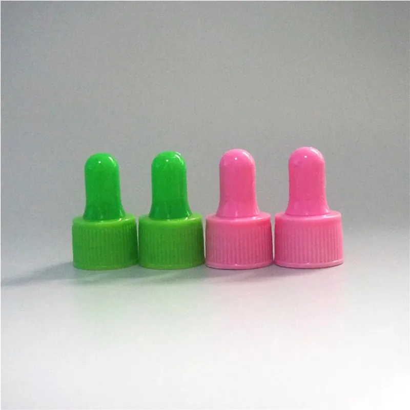 5/10/20pcs tappo bottiglie di olio essenziale rosa/verde testa di colla coperchio contagocce coperchio in plastica dimensioni 18/410 bottiglia di olio essenziale 5-100ml