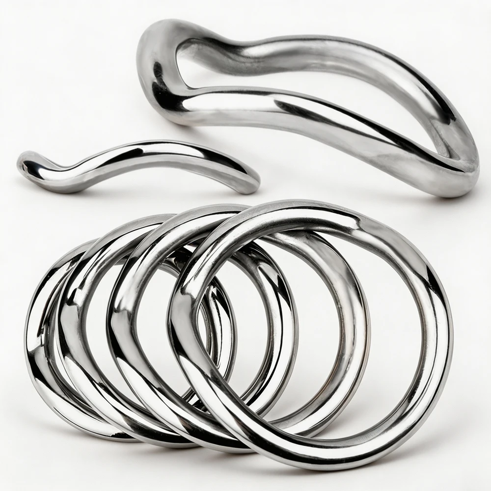 LEZEE Irregular Cockrings Metal Semen Lock Ring BDSM Penis Rings Cock Enhancer Pleasure Scrotal Ring Ejaculation Delay Sex Toys