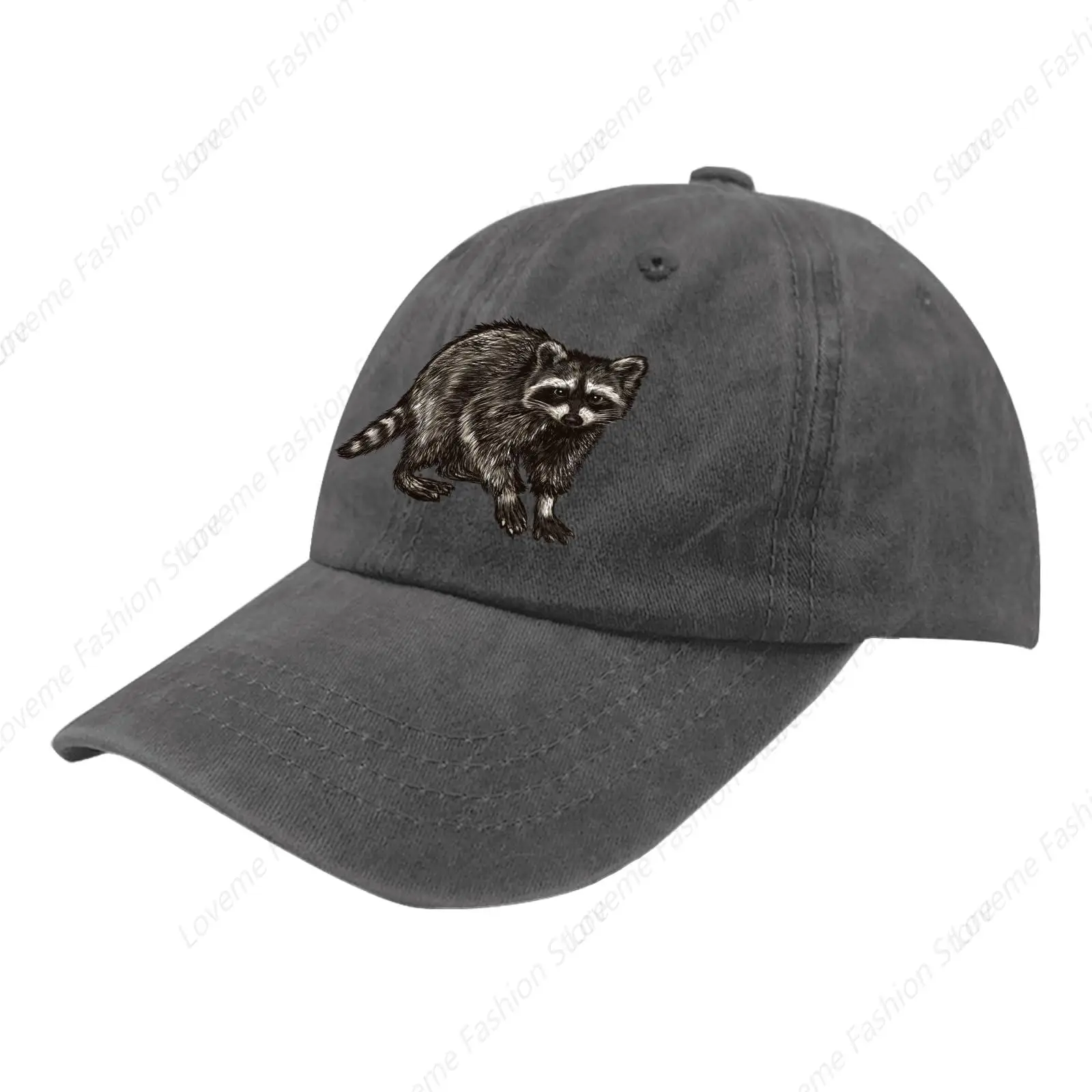 Raccoon Realistic Anima Hat Pure Cotton Cap Men Women Baseball Cap Breathable Hat Outdoor Sports Cap Fishing Sunshade Hat