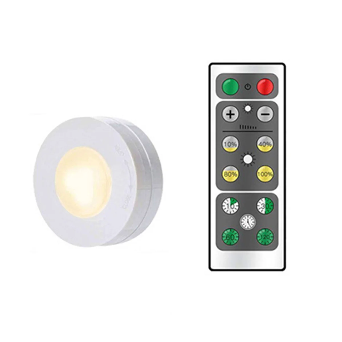 

2pcs Wireless Cabinet LED Lights Set Brightness Adjustable Cupboard Accent Light - 1 Light and 1 (Warm Light)