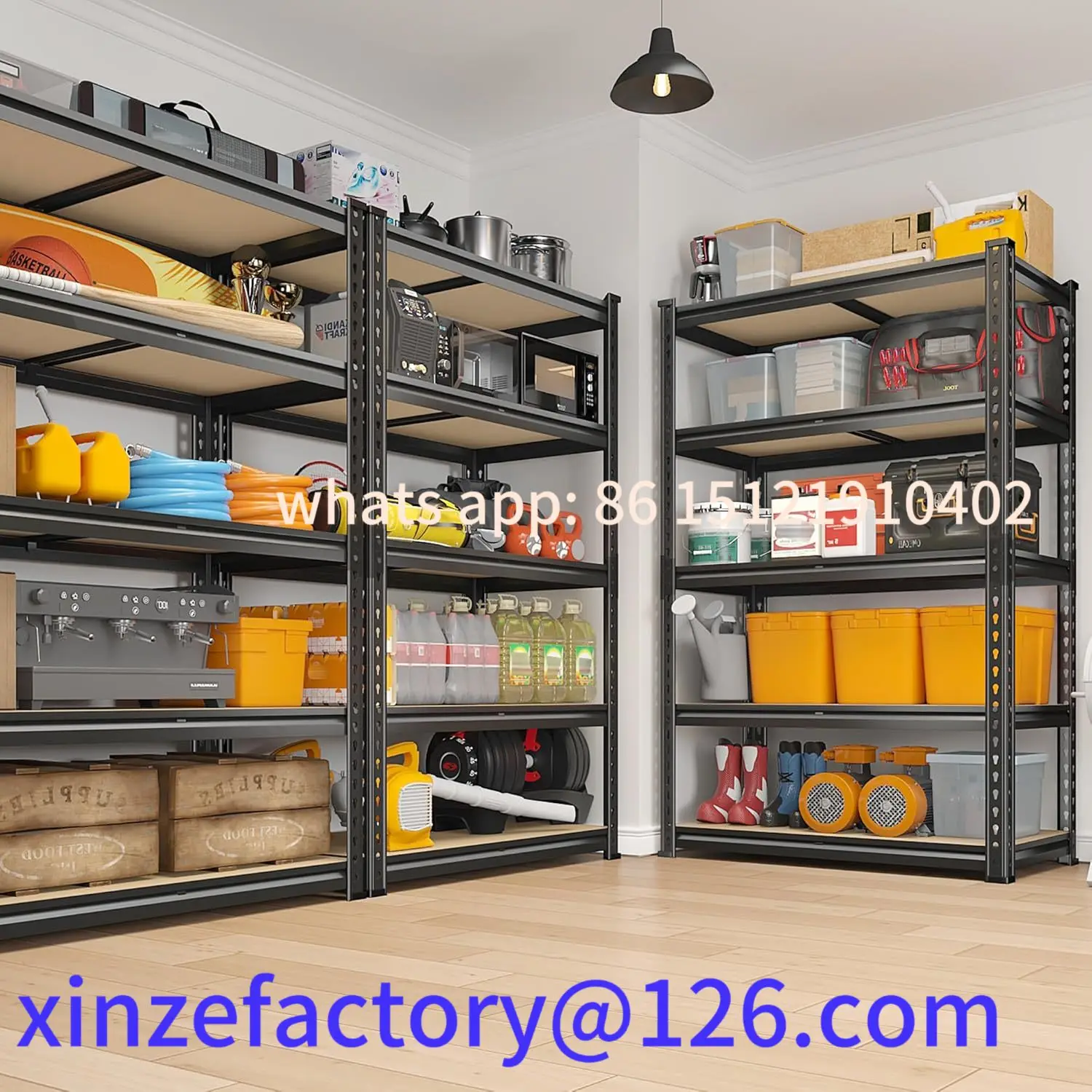 

Customizable 2020LBS Storage 5 Tier Garage Heavy Duty Adjustable Garage Shelves