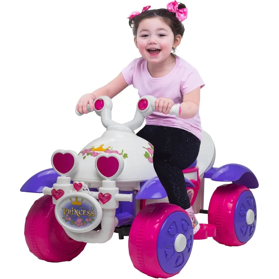 ロイヤルプリンセス 6V 幼児用乗用玩具 - 幼児向け女の子用おもちゃ、屋外および屋内用、子供用電動自動車、簡単操作
