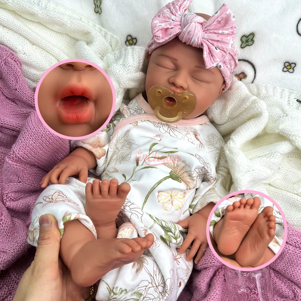 

Ультра реалистичная 22 "открытая силиконовая кукла реборн с открытым ртом, ручная работа, раскрашенная кожа, кукла для новорожденных, водонепроницаемая, очаровательная кукла для девочек, подарок