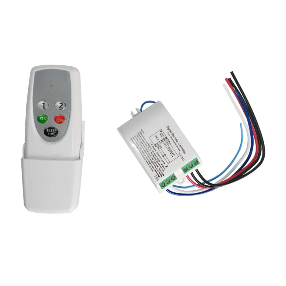 

RF Wireless Remote Switch for LED Ceiling Lights 2 Way 3 Way No Wiring AC220V 50/60Hz 1.5W Standby Power ABS White 6.6x4.4x2.1cm