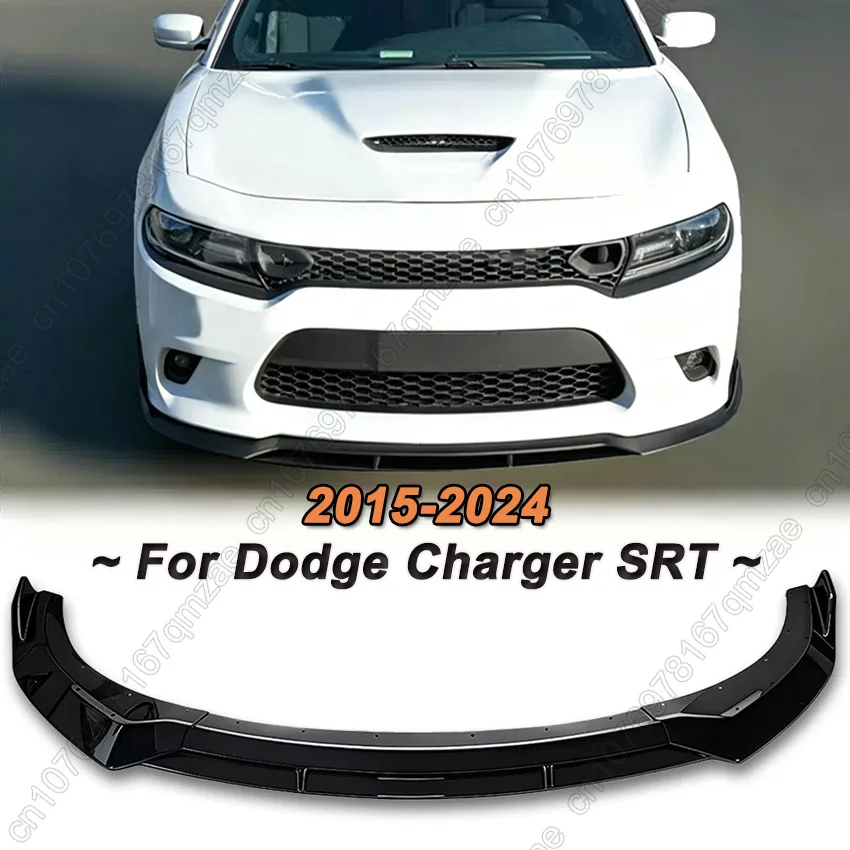 Glossy Black Car Front Bumper Lip For Dodge Charger SRT 2015-2024 Sport Body Kit Front Bumper Lip Dodge Accessories Car Update