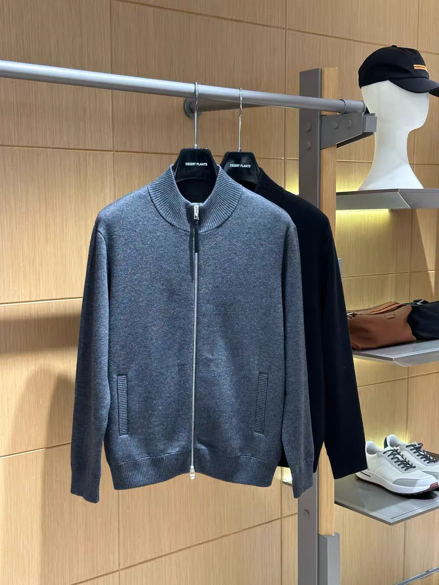 

Italian old money style men's clothing 25aw wool blended casual knitted sweater