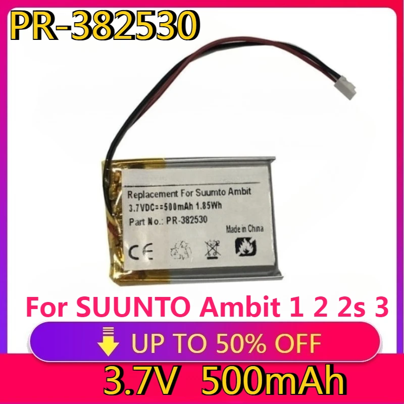 

New Battery High quality 500mAh PR-382530 Battery for SUUNTO Ambit 1 2 2s 3 HR Peak Ambit2 Ambit3 Sport Watch Batterie