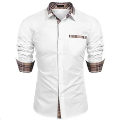 Fashionable men's shirt, casual formal office long sleeved shirt, men's four season top