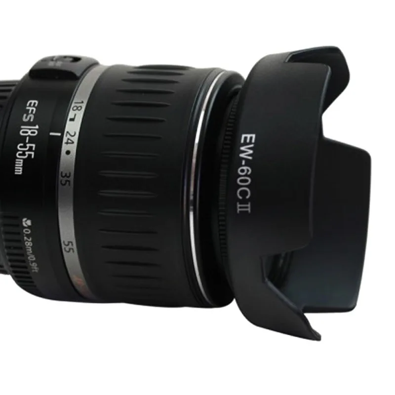EW-60C II 58 มม.Ew60c เลนส์สําหรับ Canon EOS 700D 100D 650D 600D EF-S 18-55 มม.F/3.5-5.6 IS USM