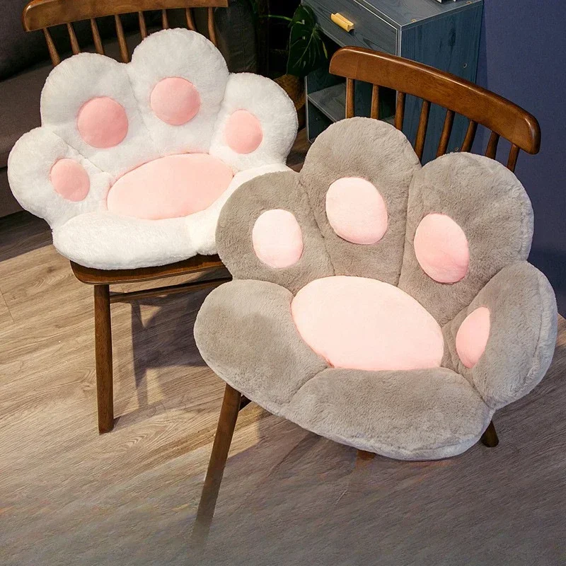 The Soles of The Feet Are Half Surrounded By Bear Paw Chair Cushions, Imitation Rabbit Fur Tatami Cat Paw Sofa Cushions