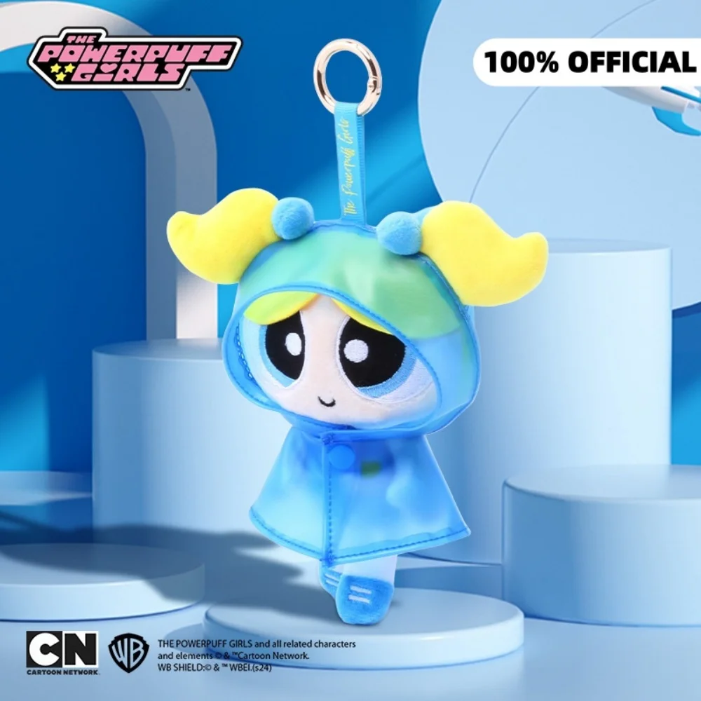 Echte Powerpuff Girls regenjas pluche poppen afneembare aankleden knuffels sleutelhangers cartoon rugzak siermeisje geschenken