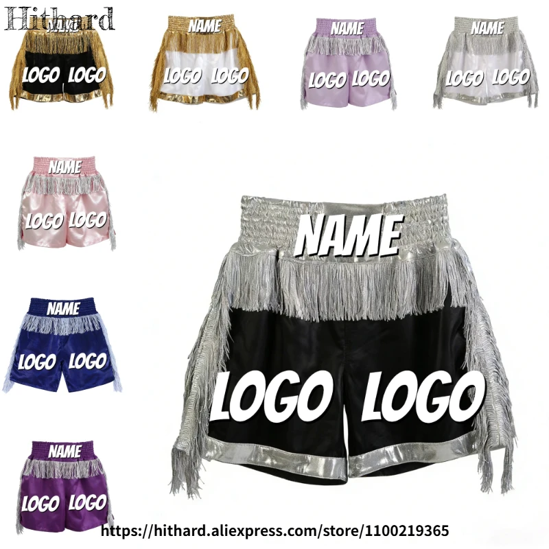muay-thai-shorts-with-tassel-custom-logo-kickboxing-trunks-personalized-name-thai-boxing-training-wear-for-men-women-children