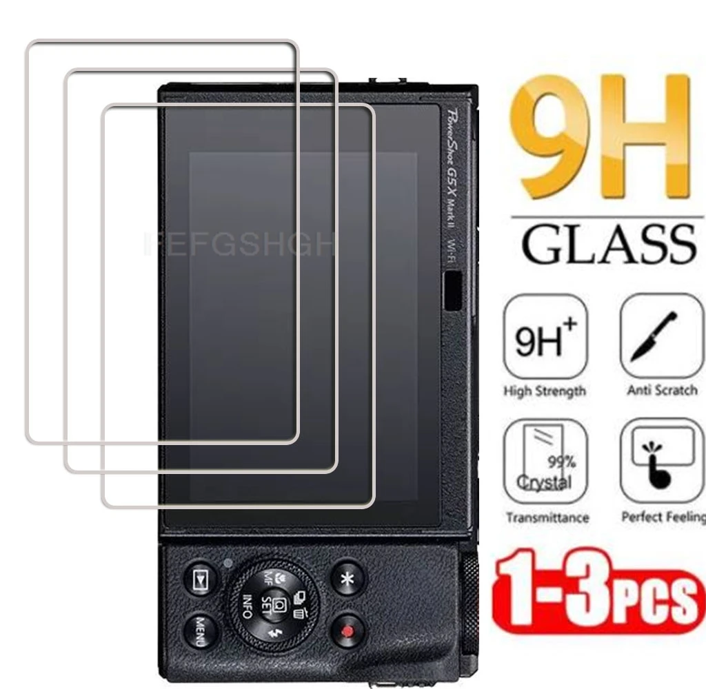 1-3 pçs capa protetora de tela de vidro para canon powershot g7x mark iii g7xii g9x g9xii g5x g5xii v10 película protetora da câmera