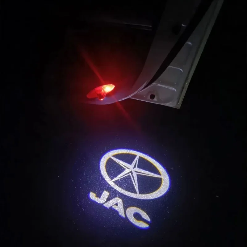 LED Decoration Wireless Welcome Light Logo Projector For JAC Car styling Door S3 S5 A13RS RS M2 T6 A13 A30 IEV4 HeYue Car Goods