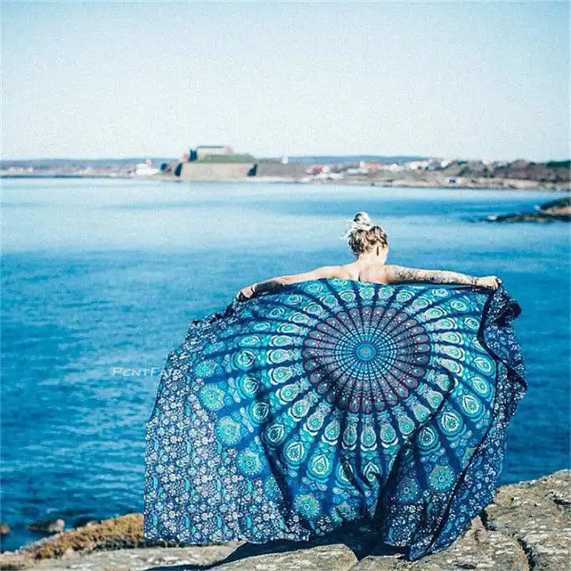 

Mandala Tapestry Wall Hanging Decor Boho Background Wall Cloth Sleeping Pad Tapestries Retro Camping Sandy Beach Throw Blanket