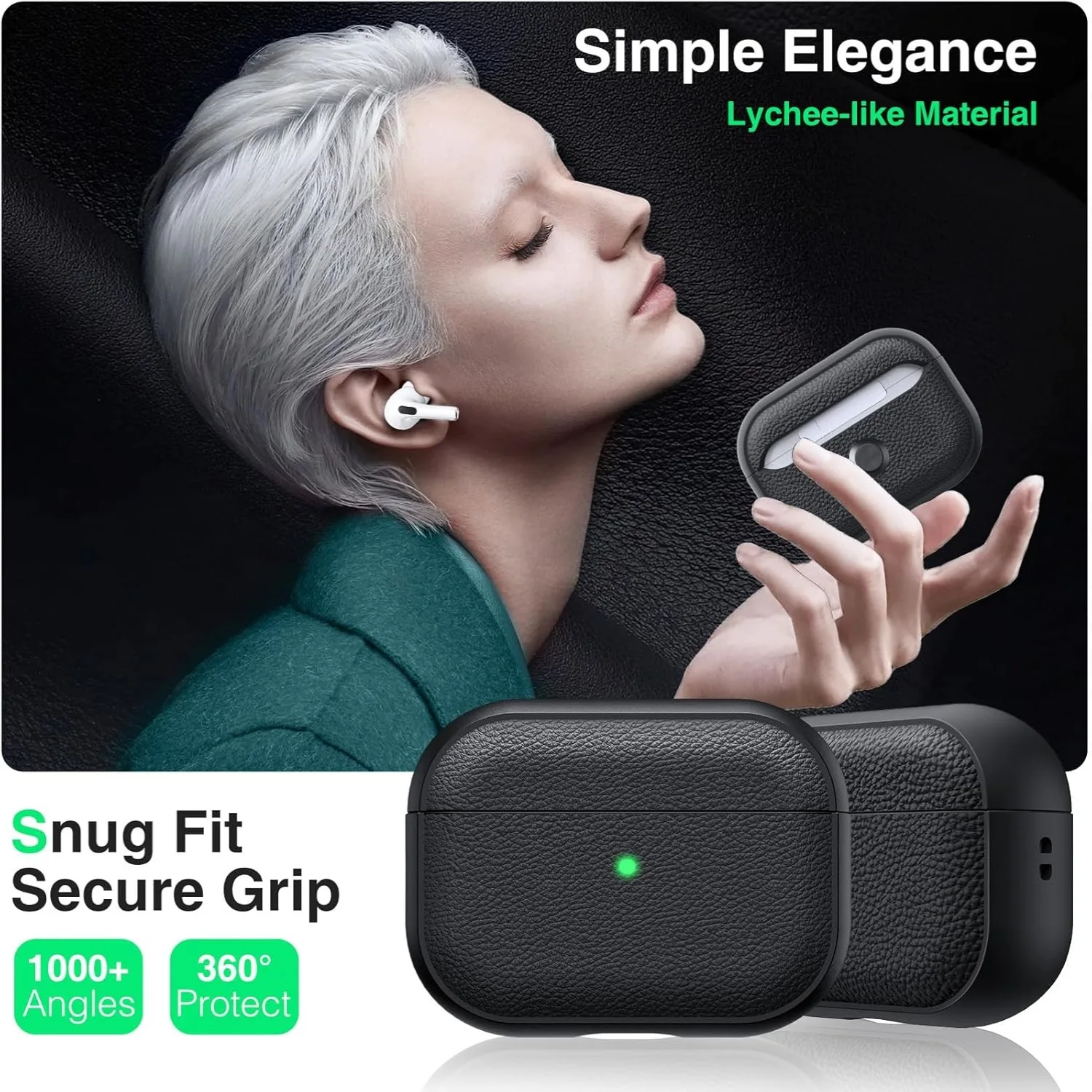 For AirPods Pro 3 Case leather patterned Bluetooth earphone Cover Accessories with Cleaning Kit For AirPods pro 2/Pro /AirPods 4 view 2