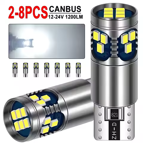 2/4/8 PCS CANBUS Super Bright T10 W5W LED Bulb 1200LM 12V 24V 18SMD 6500K White Car Interior Dome Door License Plate Side Lights