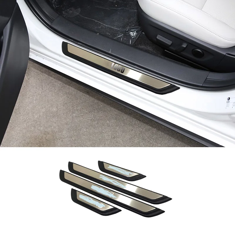 Protecteur de pédale de bienvenue en acier inoxydable, garniture de plaque de seuil de porte, accessoires de voiture H, adapté pour Mazda 3, AXELA, BP 2020, 2021, 2022, 2023