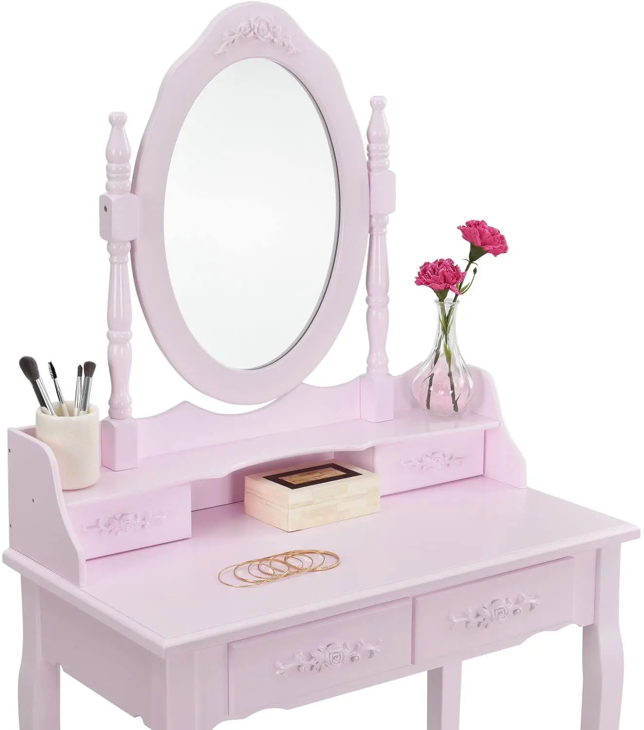 Kids Living Furniture Set Princess Dressing Kids Vanity Girls Make up Table and Stool With Mirrorpromote sales