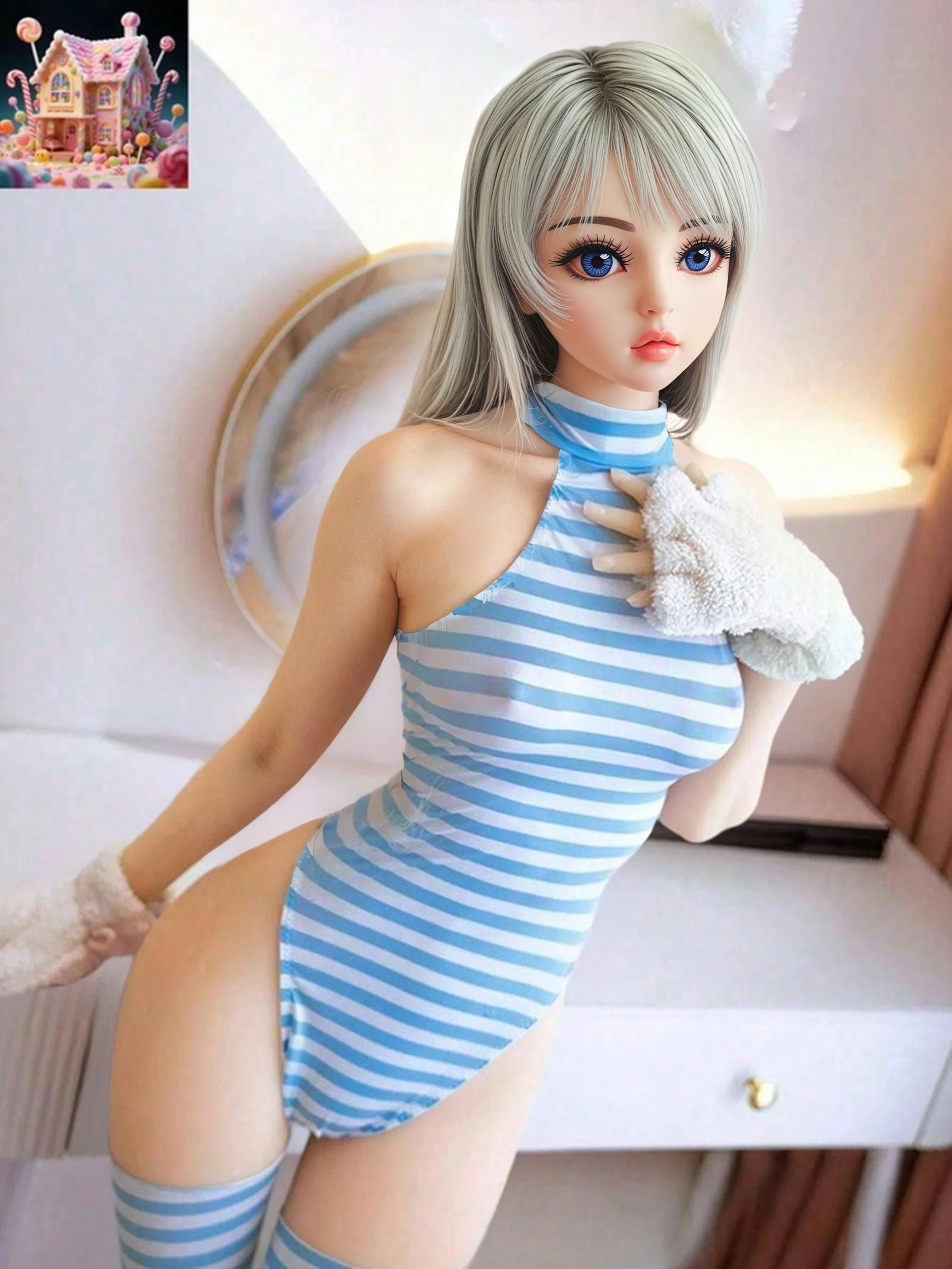 Lalka anime 100cm/80cm, idealna dziewczyna, odpinana głowa z peruką, regulowane ciało z materiału TPE, miękka (bez ubrań)