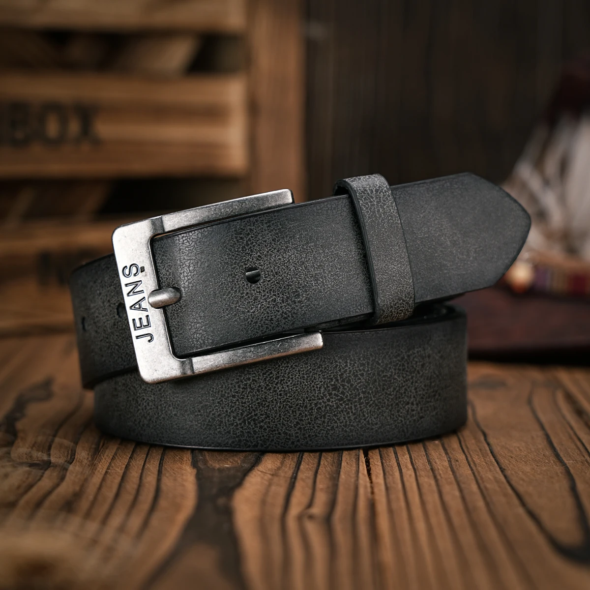 حزام ريترو كاجوال للرجال والنساء على الطراز الغربي! حزام من جلد البولي يوريثان بإبزيم معدني، مناسب لارتداء العمل اليومي #3