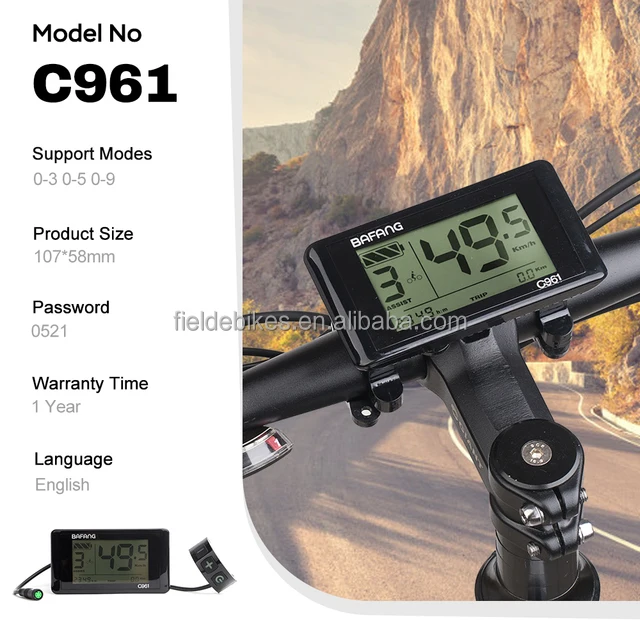 Bafang C961 LCD Display Electric Bicycle Conversion Parts  Bafang Calibration Display for M620 G510  UART Version Motor