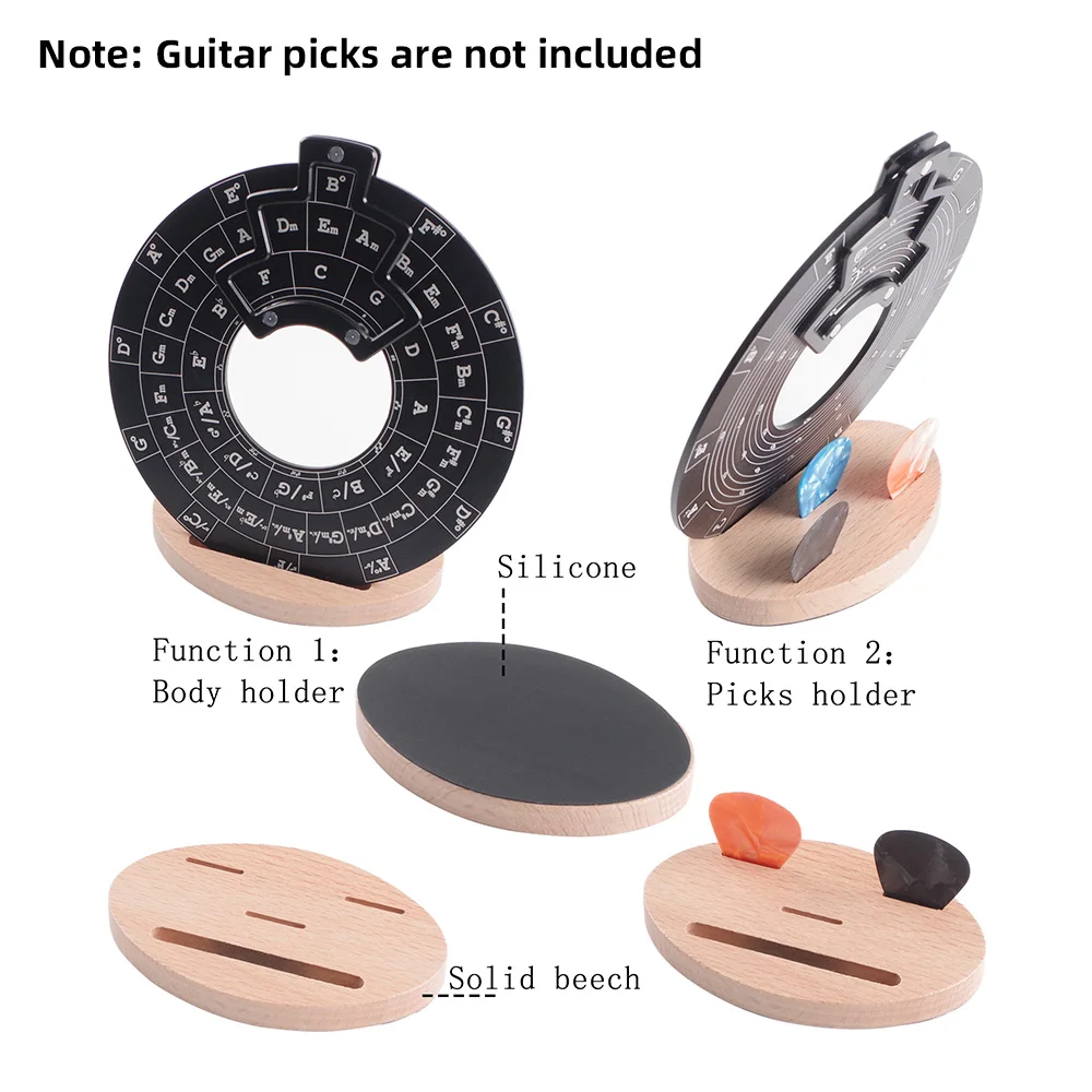 Circle of Fifths Aluminum Alloy Wheel Melody Tool Music Theory Plate Tool Chord Series Table Melody Tool with Anti-slip Base