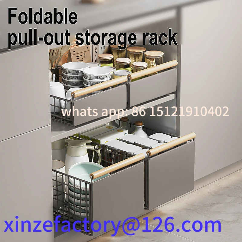 

Customizable Kitchen Foldable Sink Pull-out Rack Cabinet Push-pull Retractable Basket