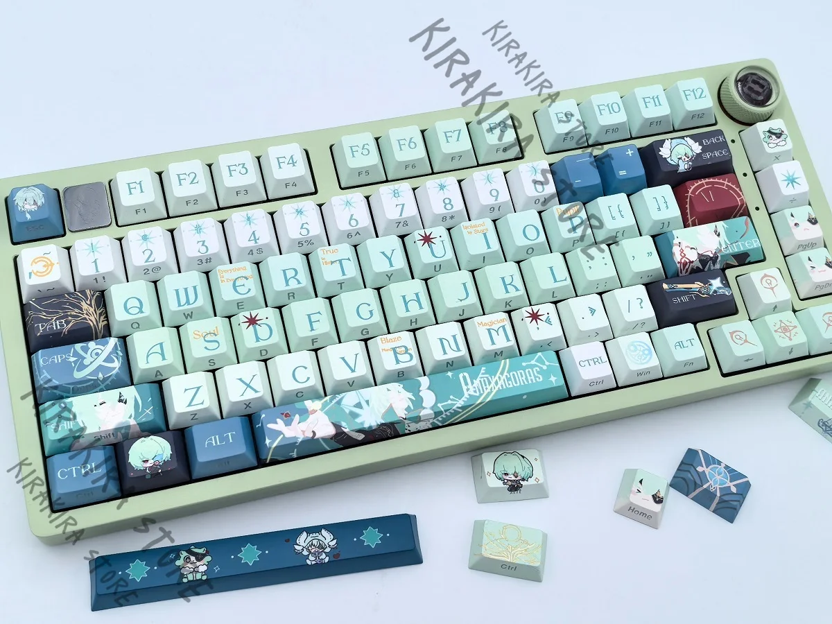 Honkai: Star Rail Anaxa Keycap Мультфильм Аниме Косплей Kforce Колпачки для клавиш Механическая клавиатура Коллекционное издание персонажа