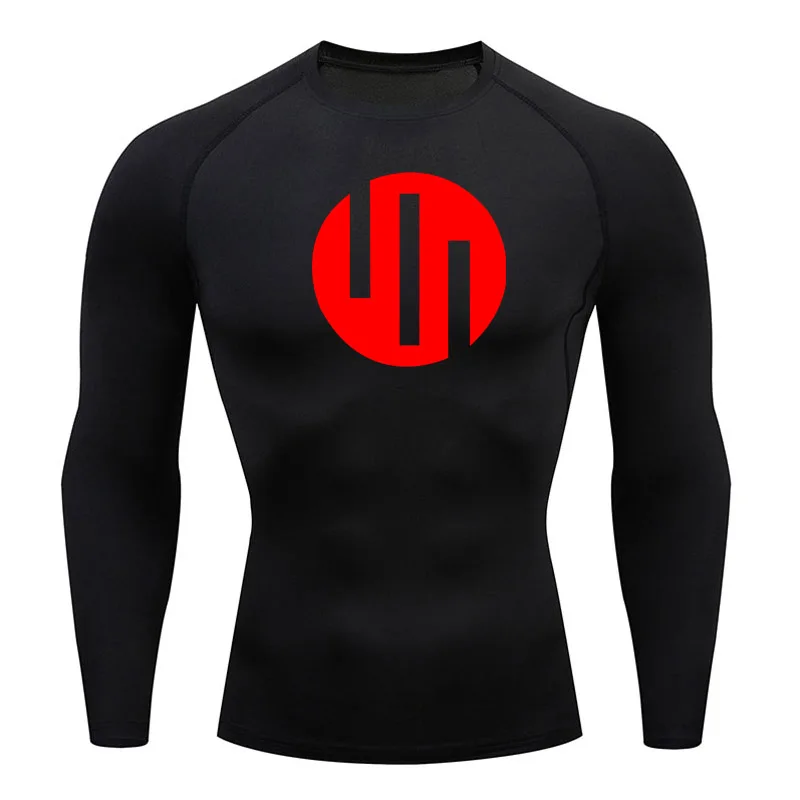 

Men's tight fitting long sleeved fitness T-shirt top, training running short sleeved T-shirt