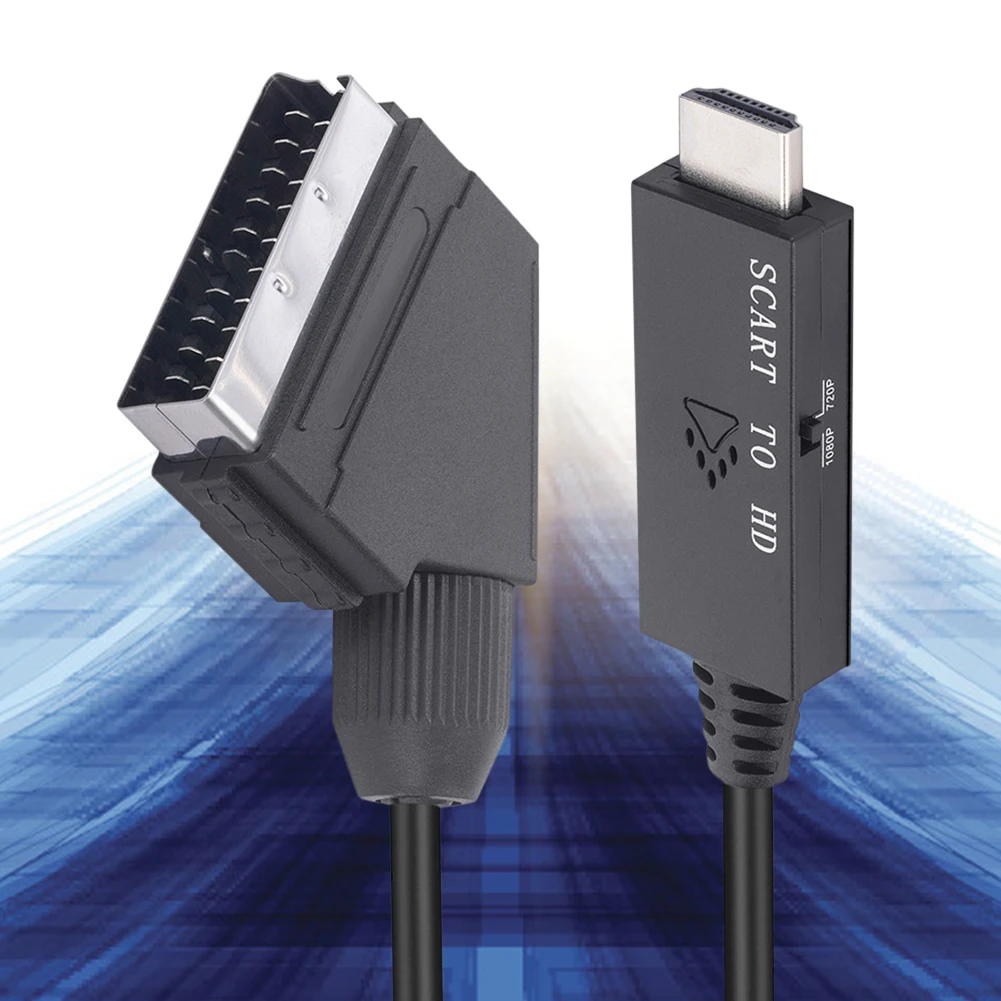 1 متر HD محول سكارت إلى HDMI-متوافق 1080P فيديو محول صوت محول تيار مستمر 5 فولت مايكرو كابل يو اس بي الملحقات ل فك التشفير