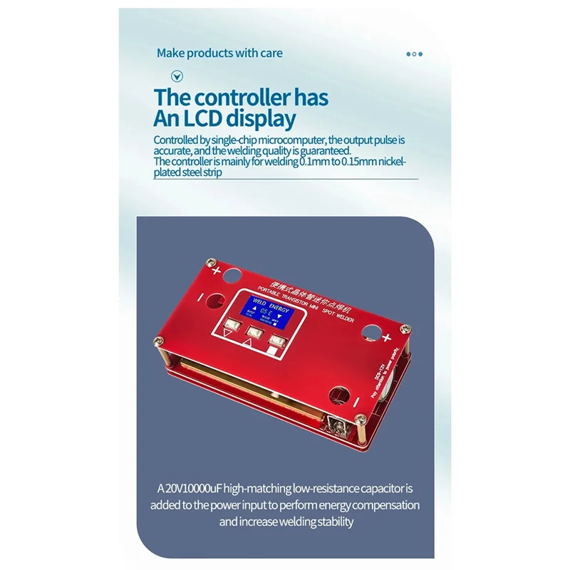 

TFTP-New 18650 Lithium Battery Powered Portable Transistor Mini Spot Welder Variety Adjustable Welding Power Supply